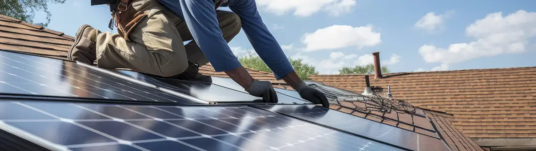 des panneaux solaires photovoltaïques sont installés sur le toit d'une maison